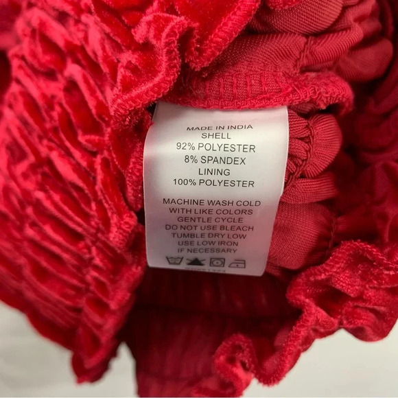 NWT Vince Camuto Dolman-Sleeve Smocked Waist Velvet 3/4 Sleeve Blouse, size S - Picture 8 of 10